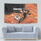 Custom Tigers Tapestry Warrior Mascot With Aboriginal Indigenous