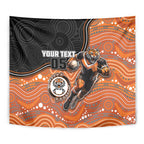 Custom Tigers Tapestry Warrior Mascot With Aboriginal Indigenous