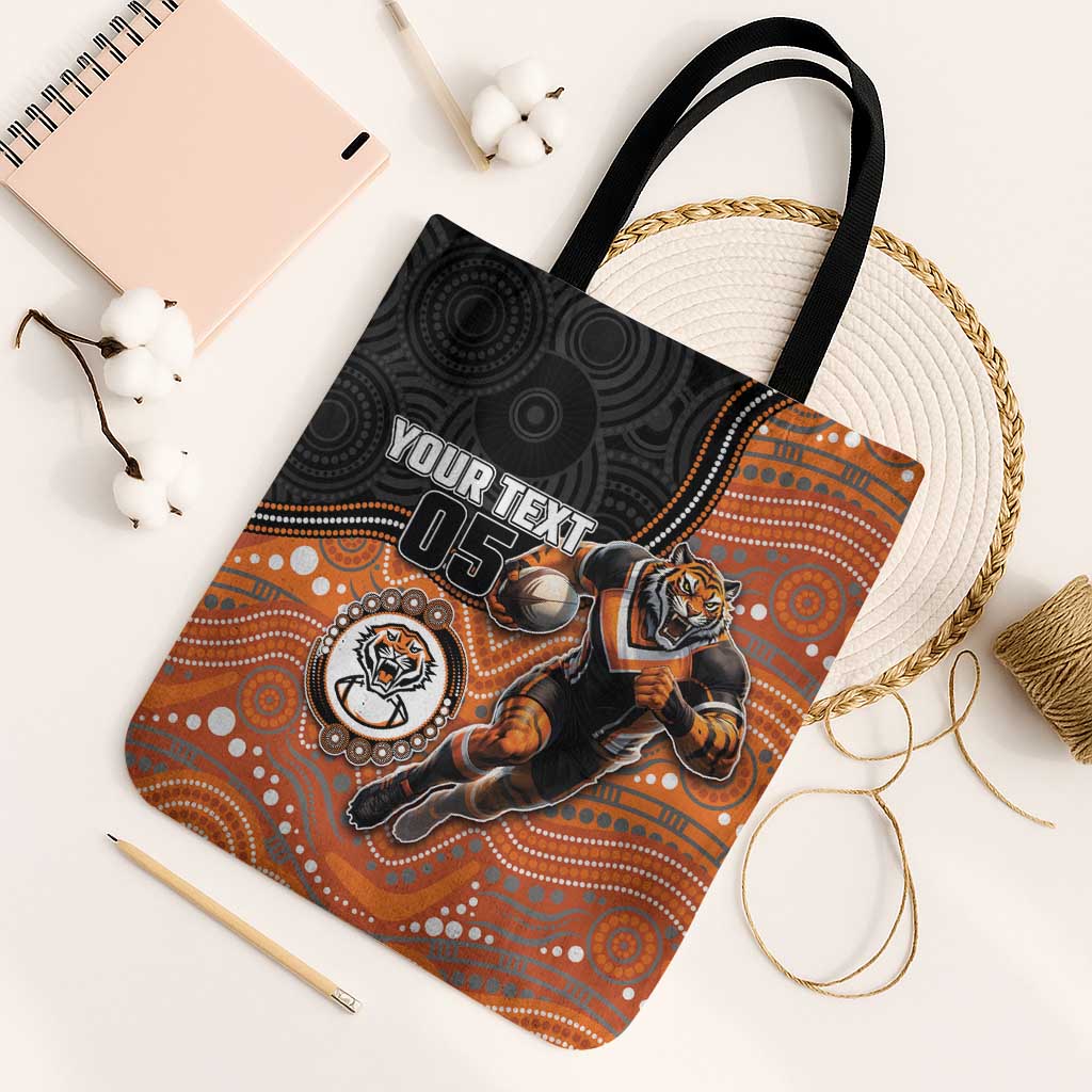 Custom Tigers Tote Bag Warrior Mascot With Aboriginal Indigenous