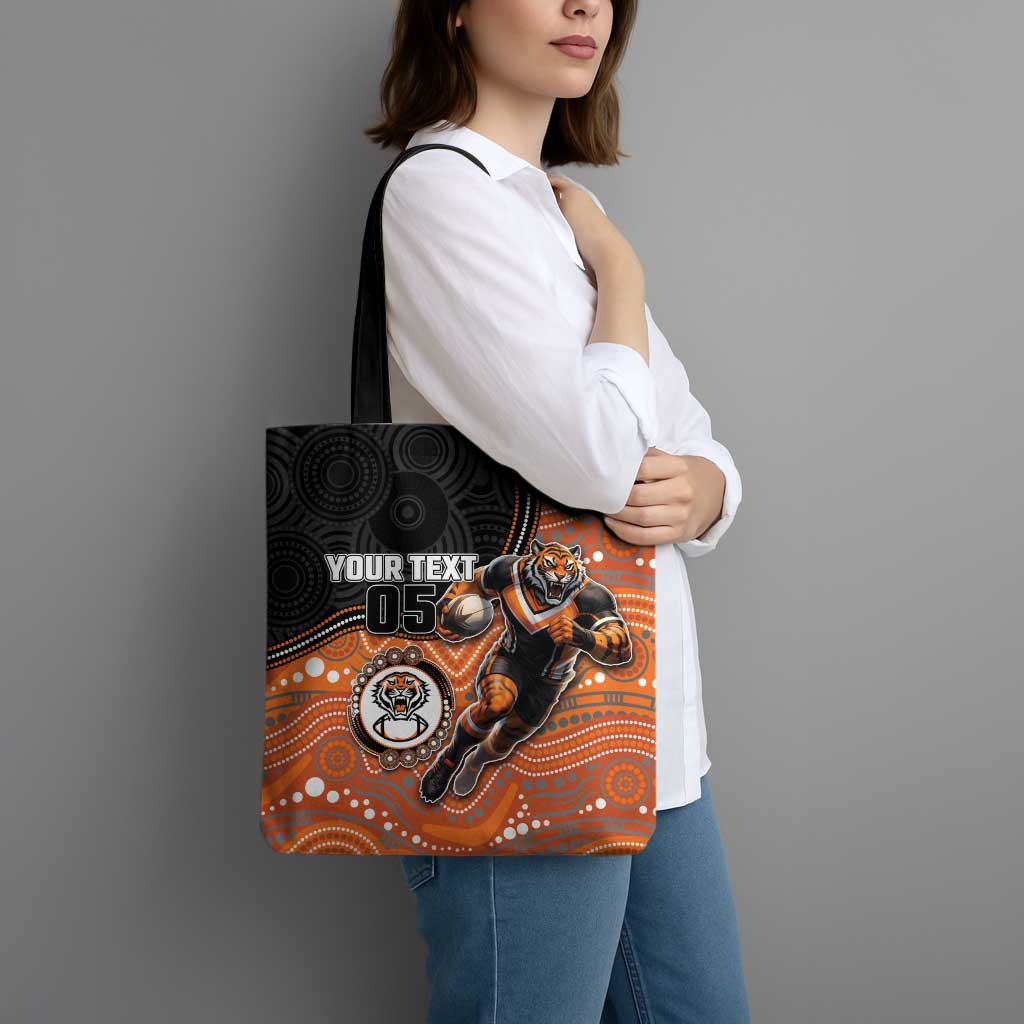 Custom Tigers Tote Bag Warrior Mascot With Aboriginal Indigenous