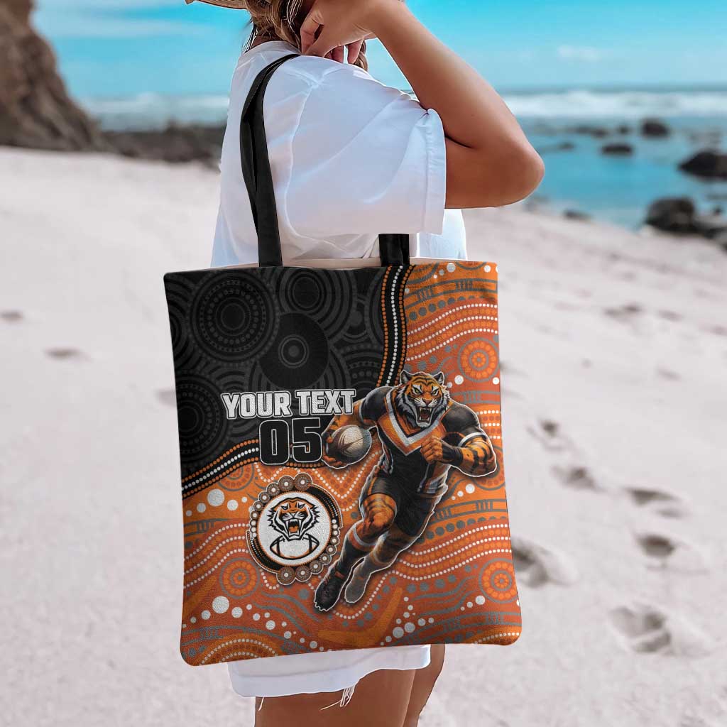 Custom Tigers Tote Bag Warrior Mascot With Aboriginal Indigenous