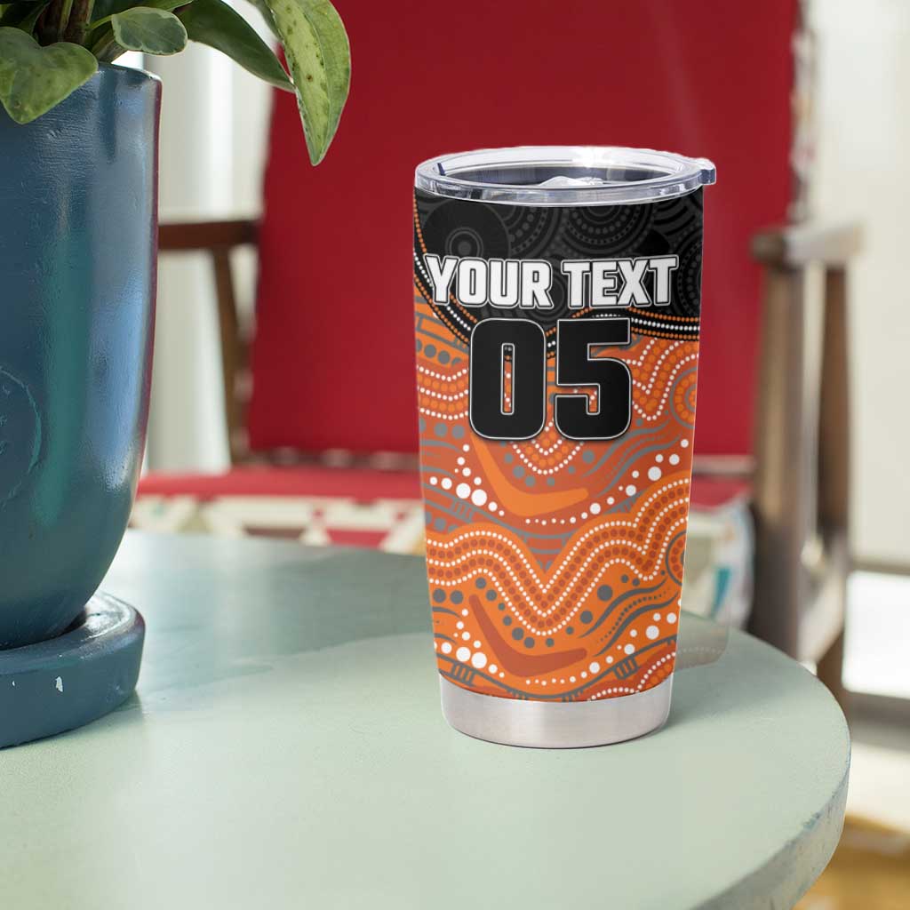 Custom Tigers Tumbler Cup Warrior Mascot With Aboriginal Indigenous