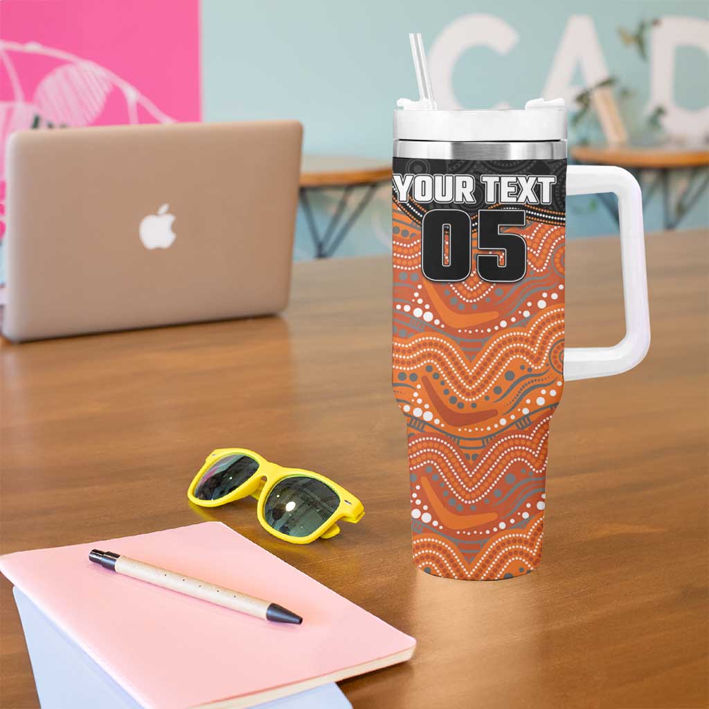 Custom Tigers Tumbler With Handle Warrior Mascot With Aboriginal Indigenous