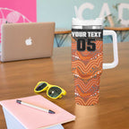 Custom Tigers Tumbler With Handle Warrior Mascot With Aboriginal Indigenous