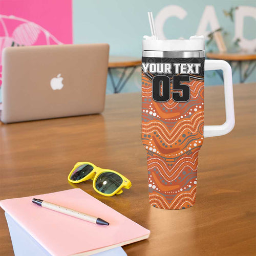 Custom Tigers Tumbler With Handle Warrior Mascot With Aboriginal Indigenous