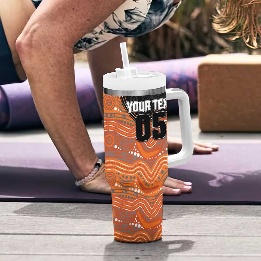 Custom Tigers Tumbler With Handle Warrior Mascot With Aboriginal Indigenous