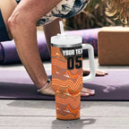 Custom Tigers Tumbler With Handle Warrior Mascot With Aboriginal Indigenous