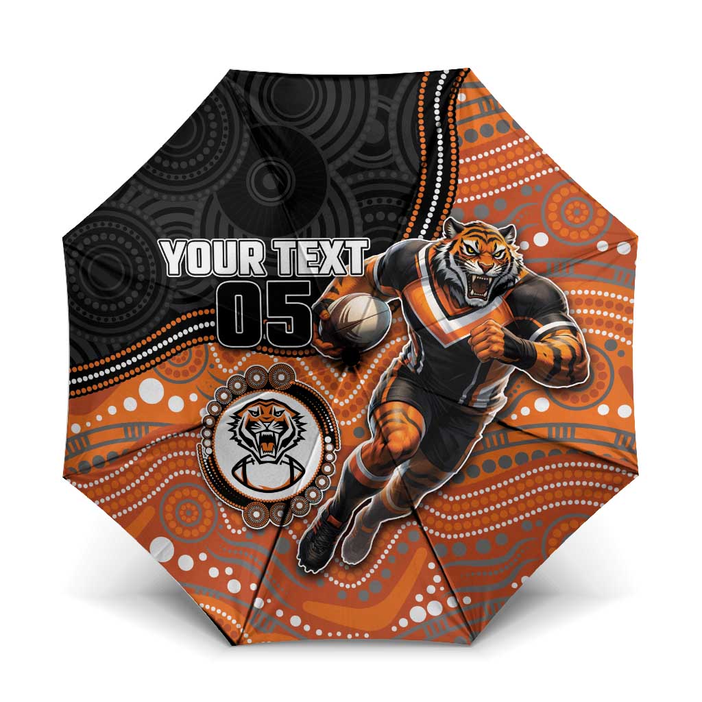 Custom Tigers Umbrella Warrior Mascot With Aboriginal Indigenous