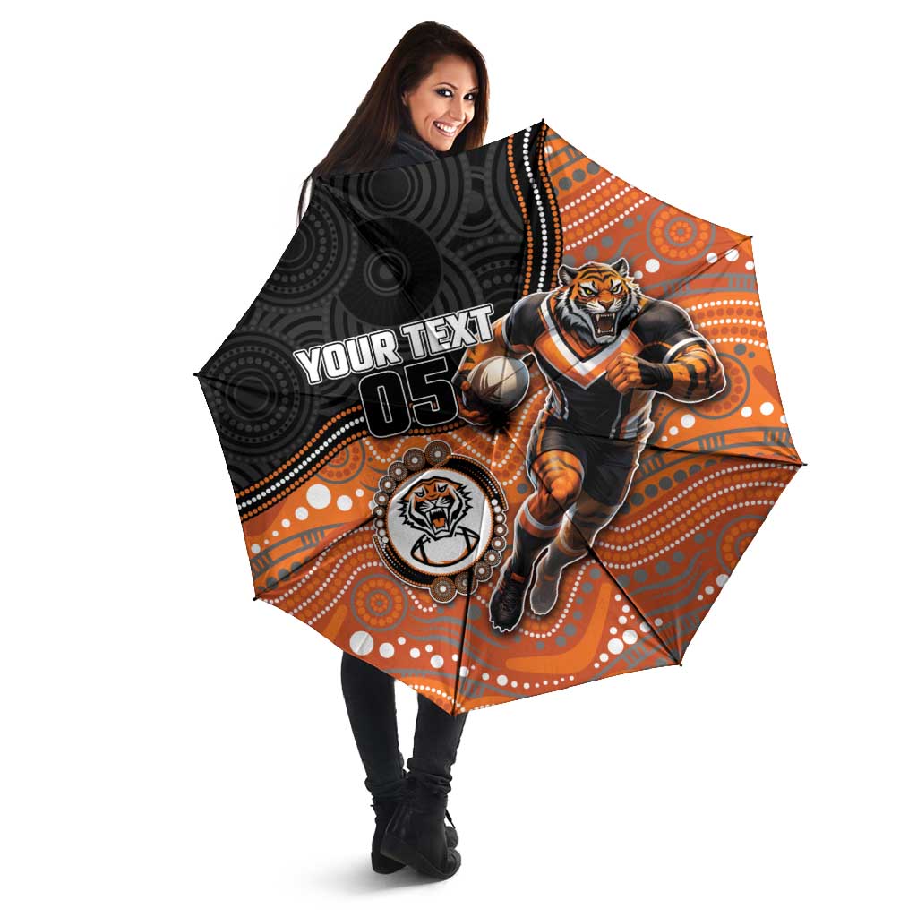 Custom Tigers Umbrella Warrior Mascot With Aboriginal Indigenous