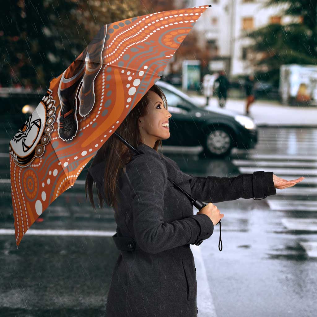 Custom Tigers Umbrella Warrior Mascot With Aboriginal Indigenous