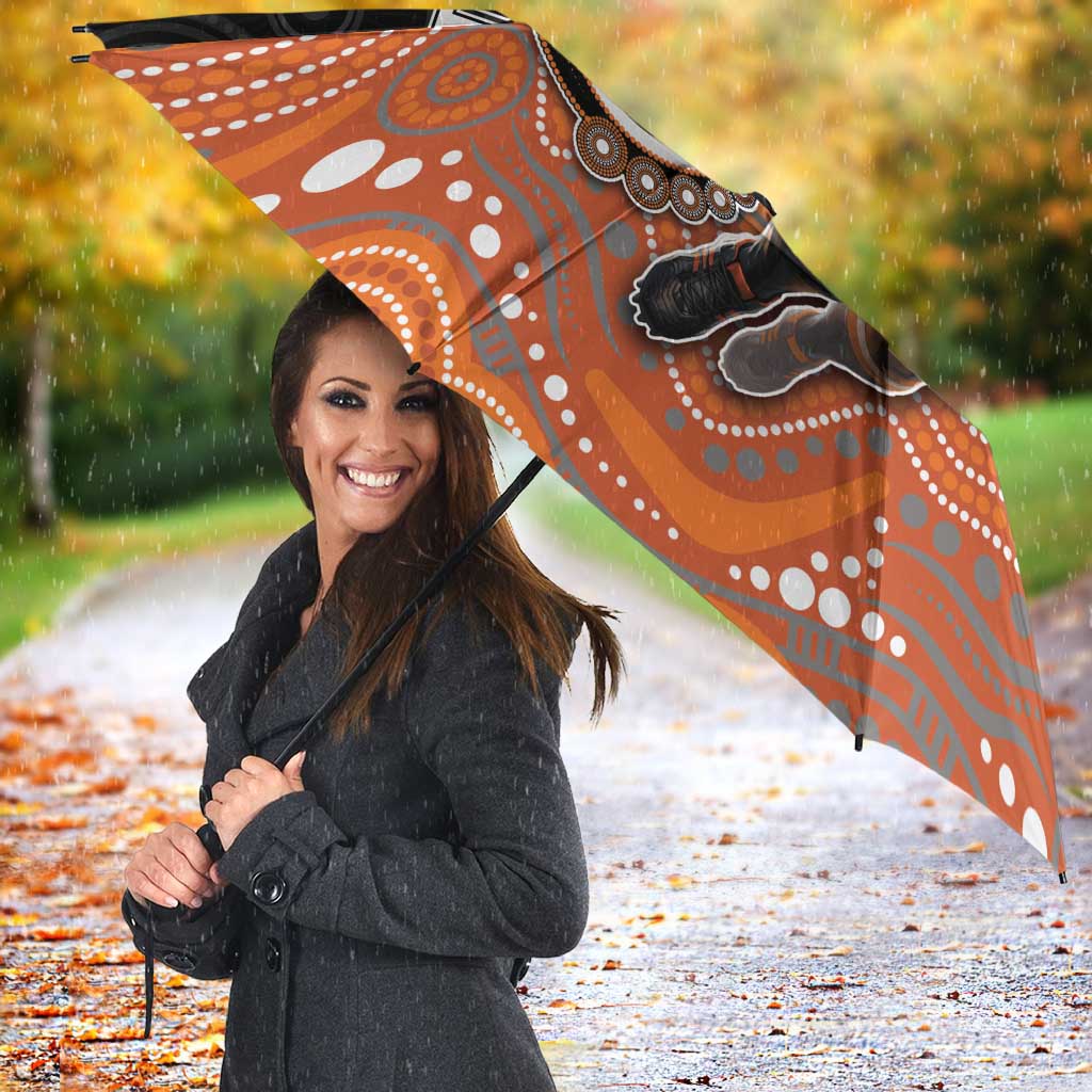 Custom Tigers Umbrella Warrior Mascot With Aboriginal Indigenous