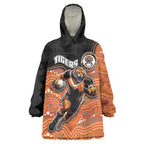 Custom Tigers Wearable Blanket Hoodie Warrior Mascot With Aboriginal Indigenous