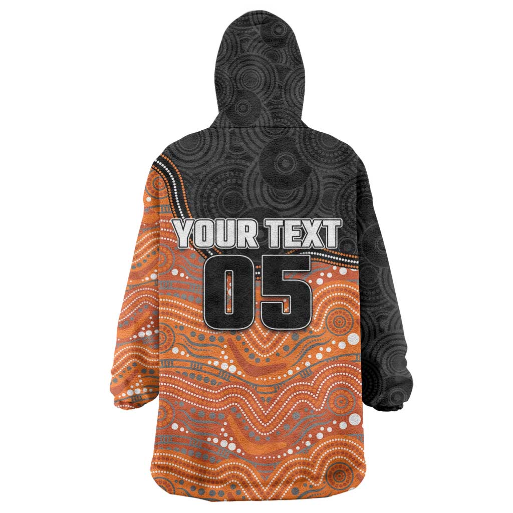 Custom Tigers Wearable Blanket Hoodie Warrior Mascot With Aboriginal Indigenous