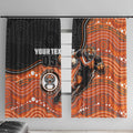 Custom Tigers Window Curtain Warrior Mascot With Aboriginal Indigenous