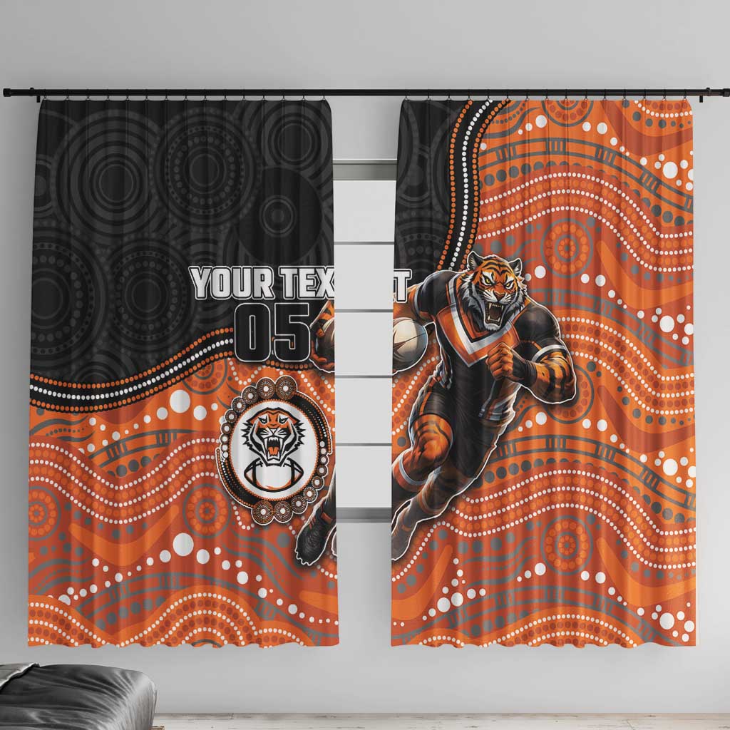 Custom Tigers Window Curtain Warrior Mascot With Aboriginal Indigenous