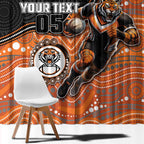 Custom Tigers Window Curtain Warrior Mascot With Aboriginal Indigenous