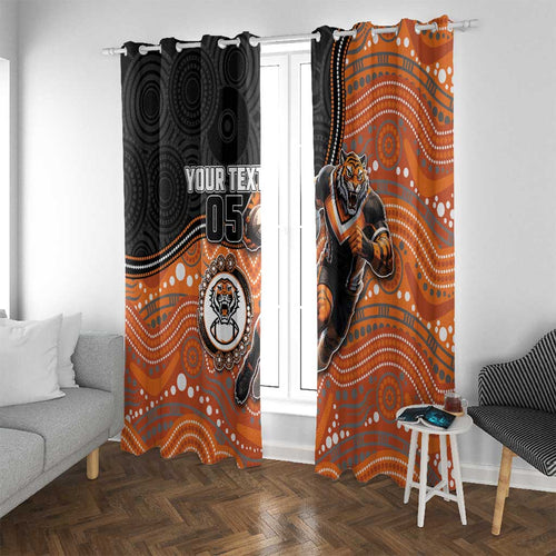 Custom Tigers Window Curtain Warrior Mascot With Aboriginal Indigenous