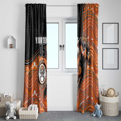 Custom Tigers Window Curtain Warrior Mascot With Aboriginal Indigenous