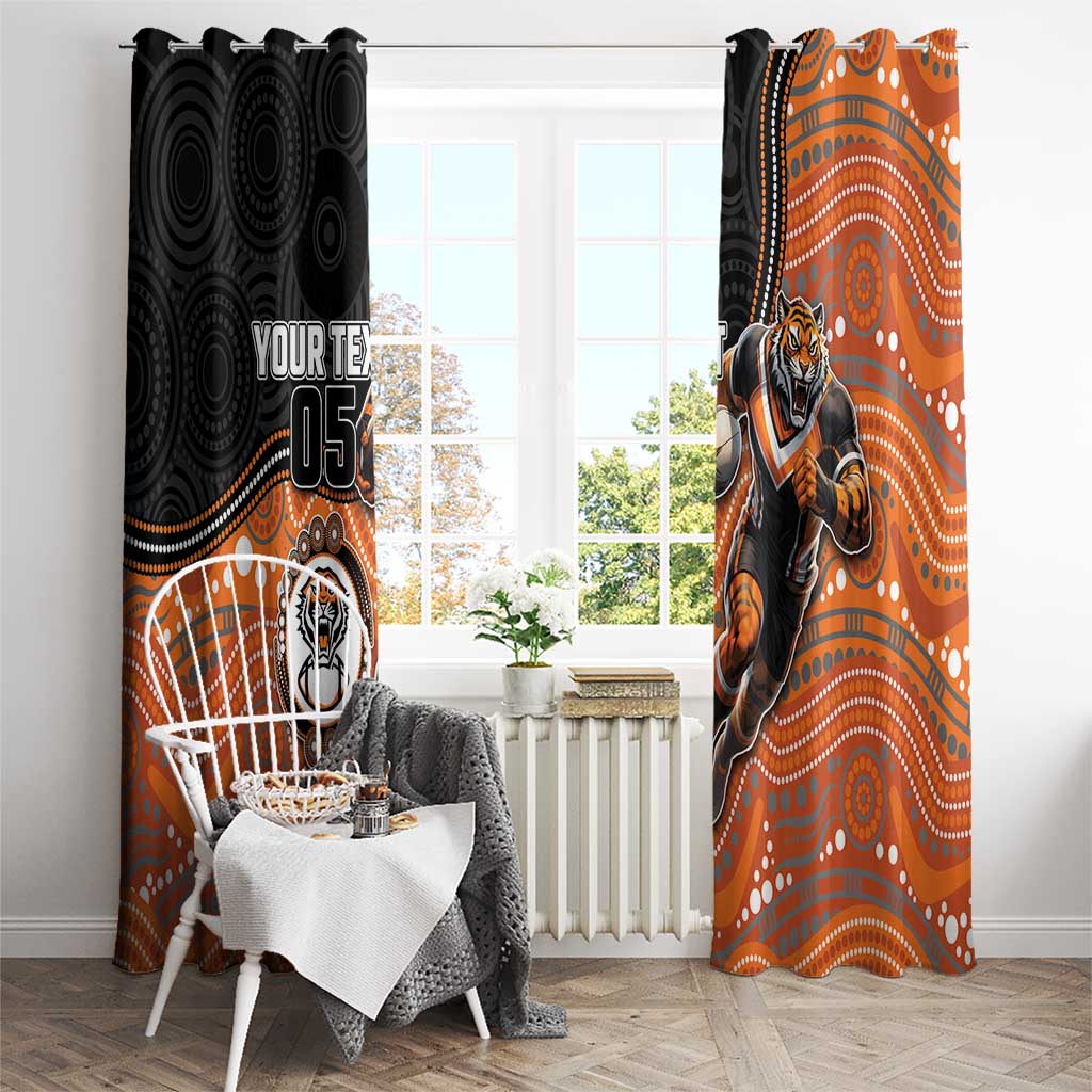 Custom Tigers Window Curtain Warrior Mascot With Aboriginal Indigenous