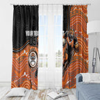 Custom Tigers Window Curtain Warrior Mascot With Aboriginal Indigenous
