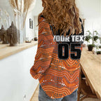 Custom Tigers Women Casual Shirt Warrior Mascot With Aboriginal Indigenous