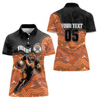 Custom Tigers Women Polo Shirt Warrior Mascot With Aboriginal Indigenous