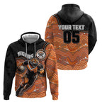 Custom Tigers Zip Hoodie Warrior Mascot With Aboriginal Indigenous