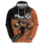 Custom Tigers Zip Hoodie Warrior Mascot With Aboriginal Indigenous