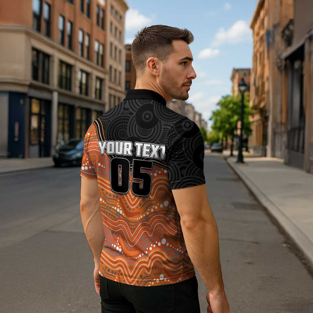 Custom Tigers Zipper Polo Shirt Warrior Mascot With Aboriginal Indigenous