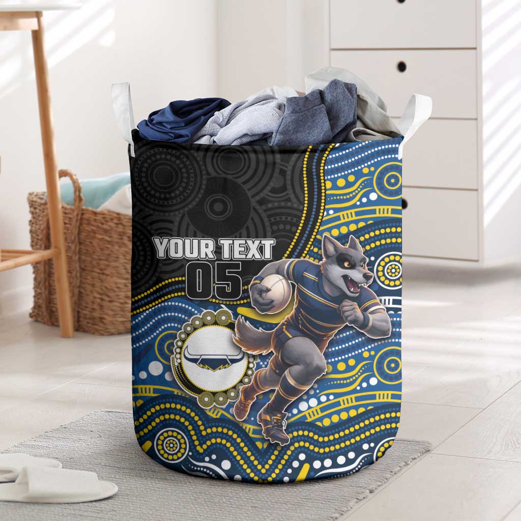 Custom Cowboys Laundry Basket Cattle Dog Mascot With Aboriginal Indigenous