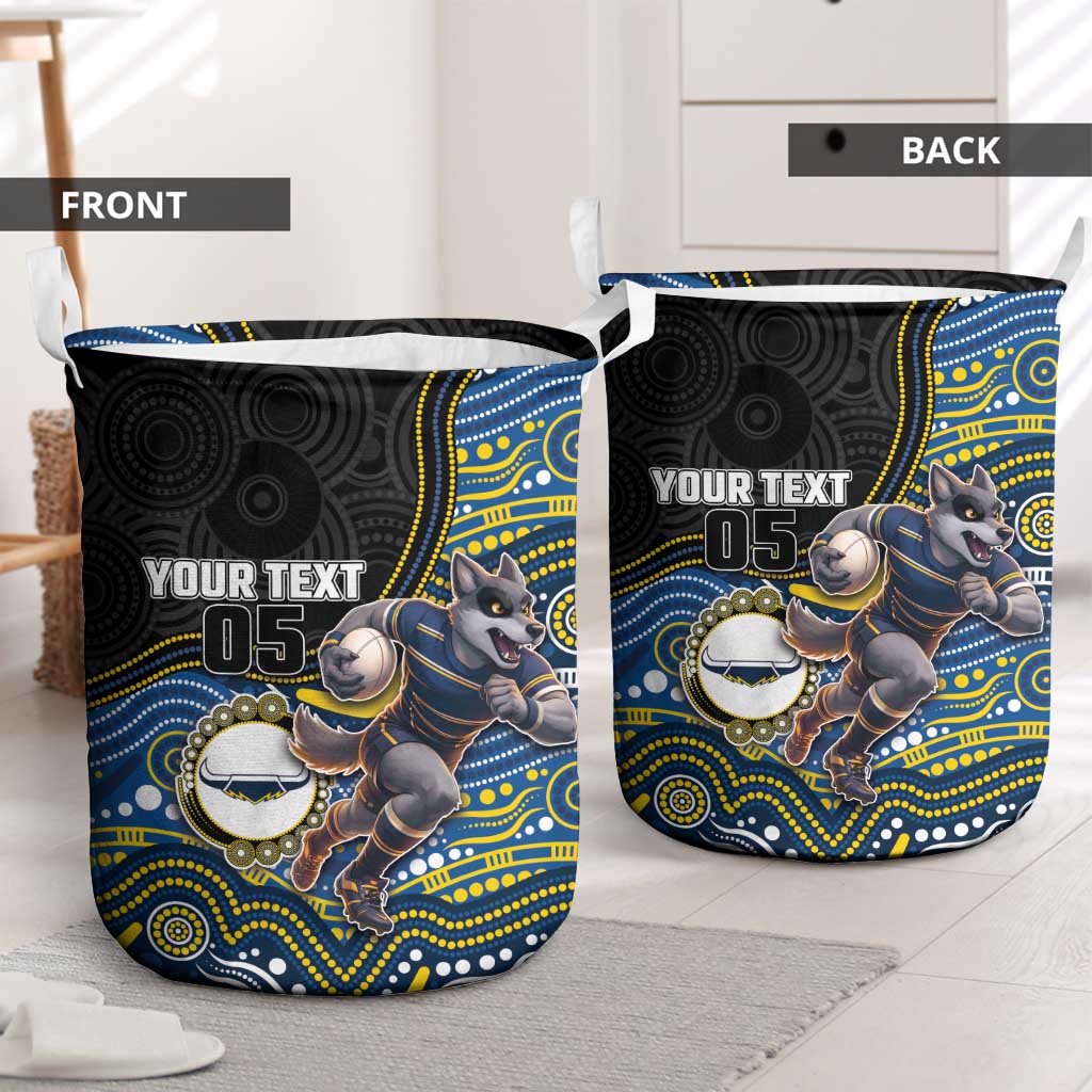 Custom Cowboys Laundry Basket Cattle Dog Mascot With Aboriginal Indigenous