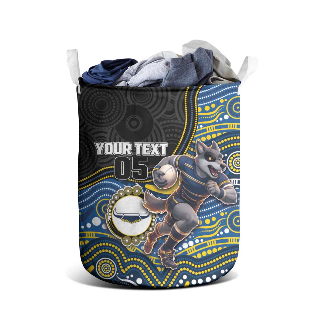 Custom Cowboys Laundry Basket Cattle Dog Mascot With Aboriginal Indigenous