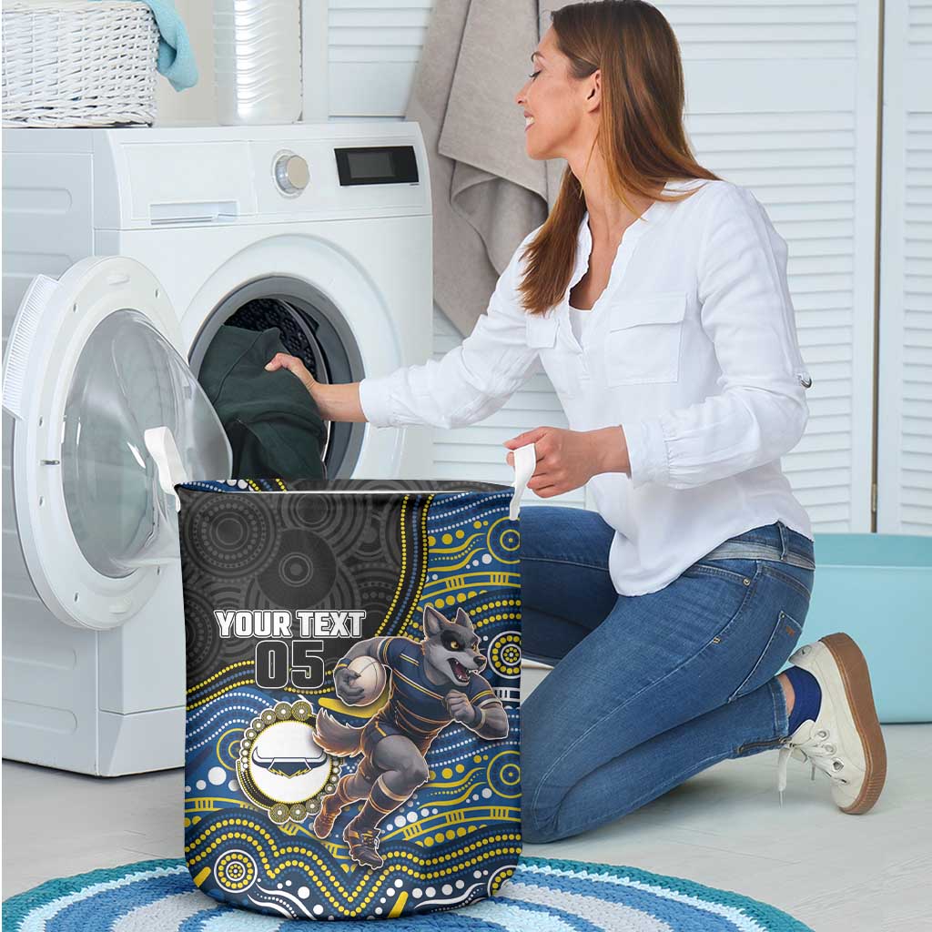 Custom Cowboys Laundry Basket Cattle Dog Mascot With Aboriginal Indigenous