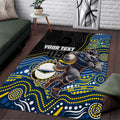 Custom Cowboys Area Rug Cattle Dog Mascot With Aboriginal Indigenous