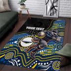 Custom Cowboys Area Rug Cattle Dog Mascot With Aboriginal Indigenous