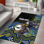 Custom Cowboys Area Rug Cattle Dog Mascot With Aboriginal Indigenous