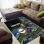Custom Cowboys Area Rug Cattle Dog Mascot With Aboriginal Indigenous