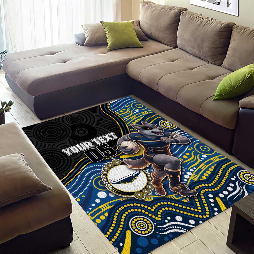 Custom Cowboys Area Rug Cattle Dog Mascot With Aboriginal Indigenous
