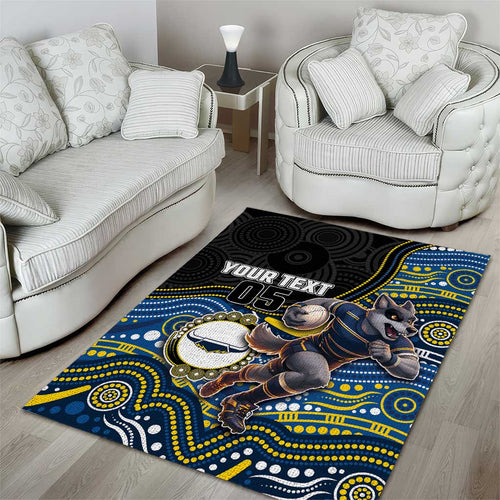 Custom Cowboys Area Rug Cattle Dog Mascot With Aboriginal Indigenous