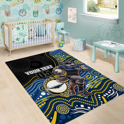 Custom Cowboys Area Rug Cattle Dog Mascot With Aboriginal Indigenous