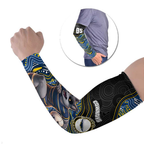 Custom Cowboys Arm Sleeves Cattle Dog Mascot With Aboriginal Indigenous