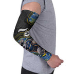Custom Cowboys Arm Sleeves Cattle Dog Mascot With Aboriginal Indigenous
