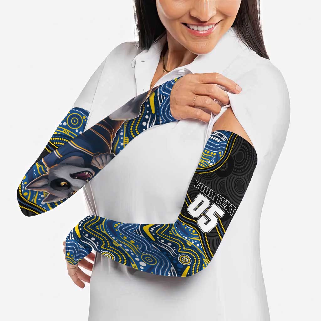 Custom Cowboys Arm Sleeves Cattle Dog Mascot With Aboriginal Indigenous