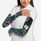 Custom Cowboys Arm Sleeves Cattle Dog Mascot With Aboriginal Indigenous