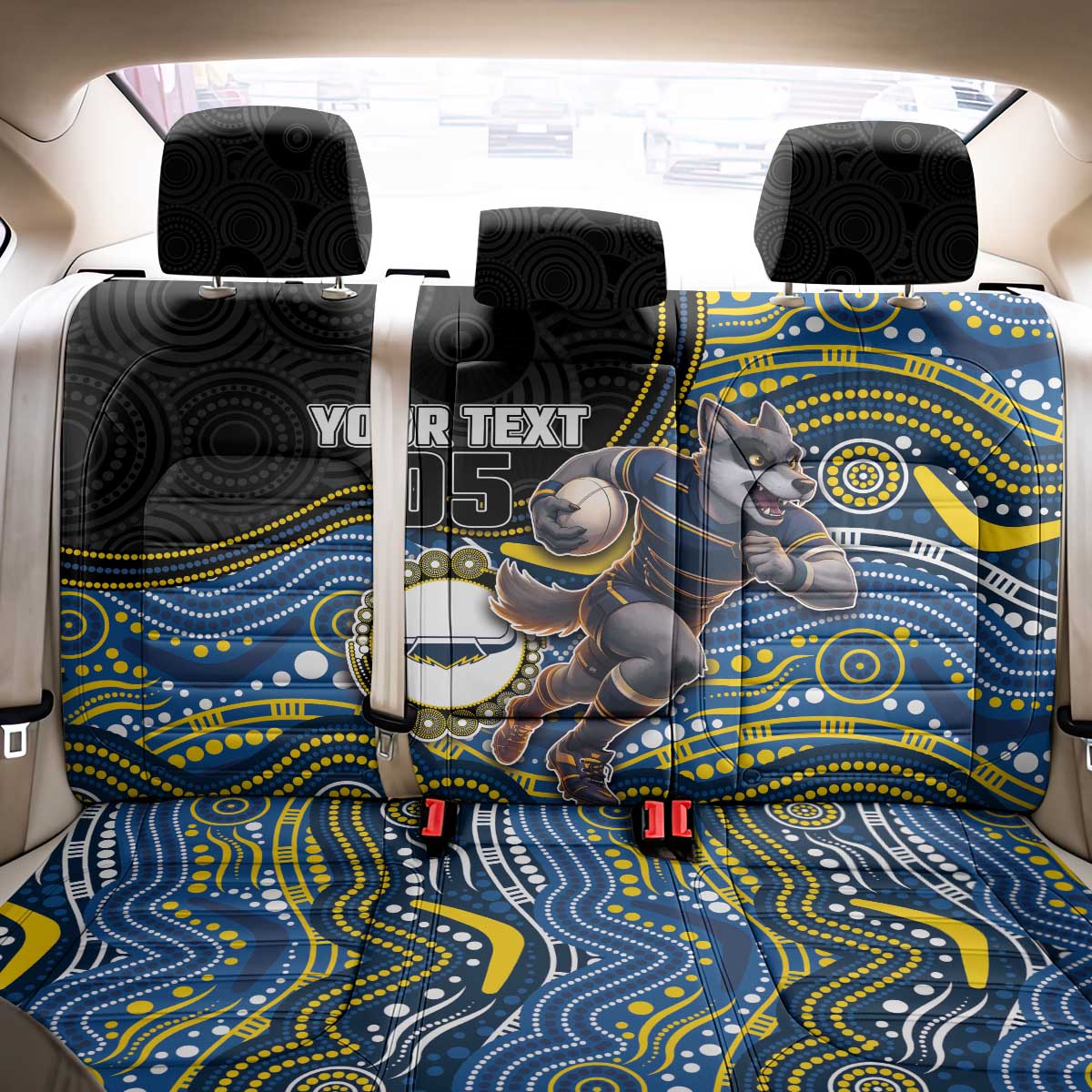 Custom Cowboys Back Car Seat Cover Cattle Dog Mascot With Aboriginal Indigenous