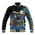 Custom Cowboys Baseball Jacket Cattle Dog Mascot With Aboriginal Indigenous