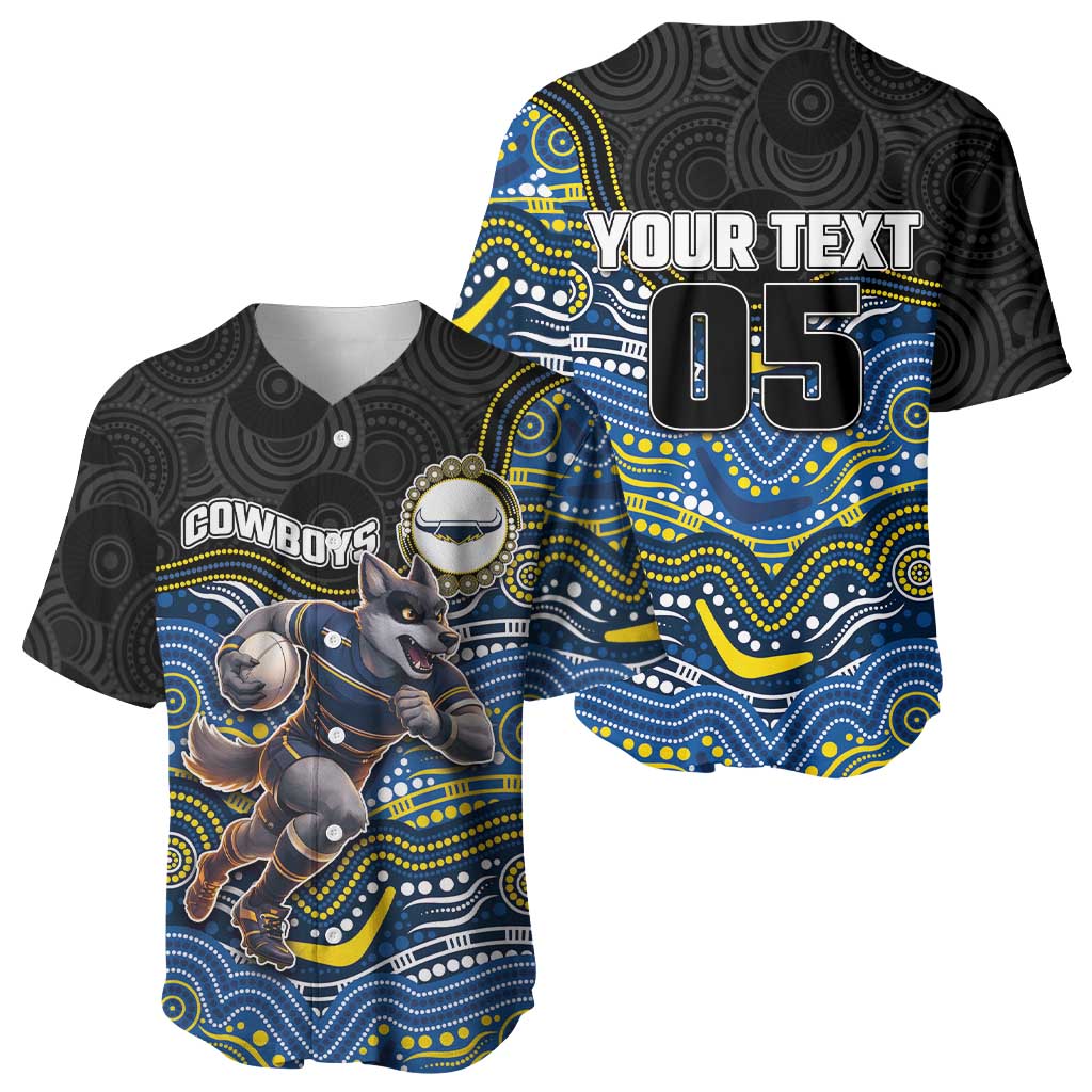 Custom Cowboys Baseball Jersey Cattle Dog Mascot With Aboriginal Indigenous