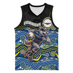 Custom Cowboys Basketball Jersey Cattle Dog Mascot With Aboriginal Indigenous
