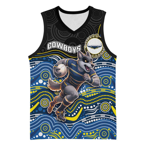 Custom Cowboys Basketball Jersey Cattle Dog Mascot With Aboriginal Indigenous