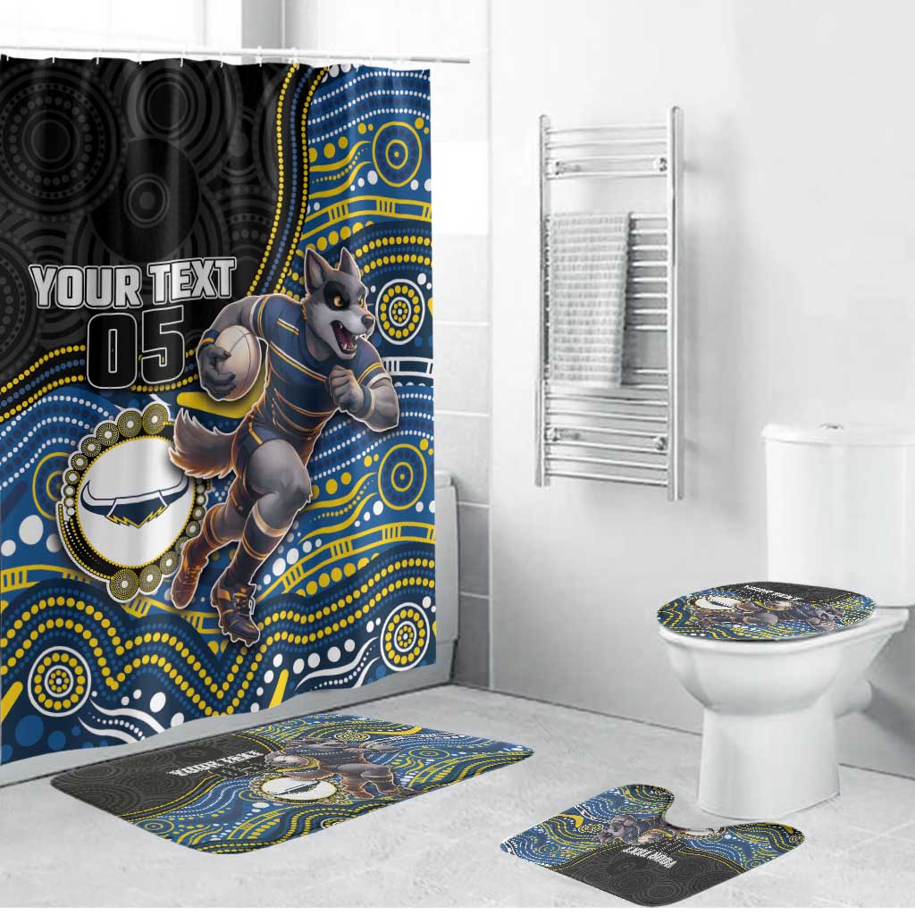 Custom Cowboys Bathroom Set Cattle Dog Mascot With Aboriginal Indigenous